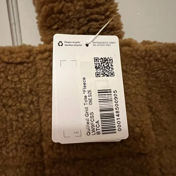 NWT Lululemon quilted grid tote bag 26L yoga brown burnt caramel - Picture 3 of 10